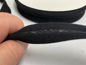 Fast skråbånd - dobbelt gauze i sort, 20 mm